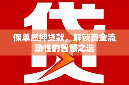 沅陵保单质押贷款，解锁资金流动性的智慧之选